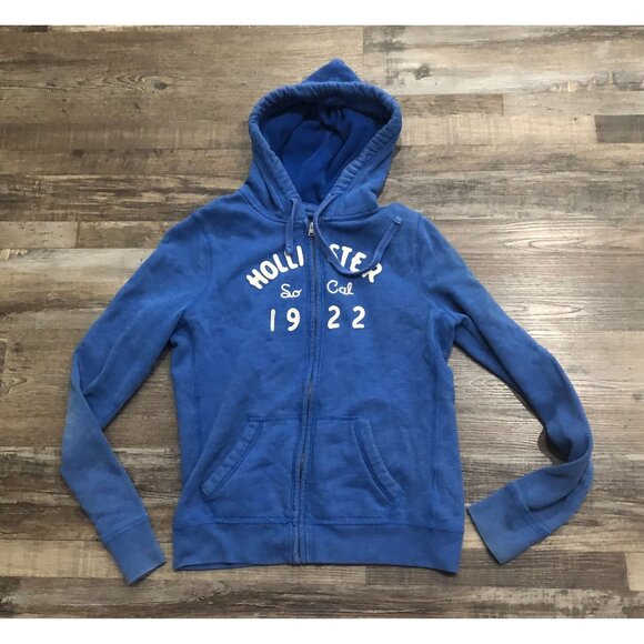 Hollister Tops - Y2K Hollister Womens Large Blue Full Zip Hoodie Sweatshirt
